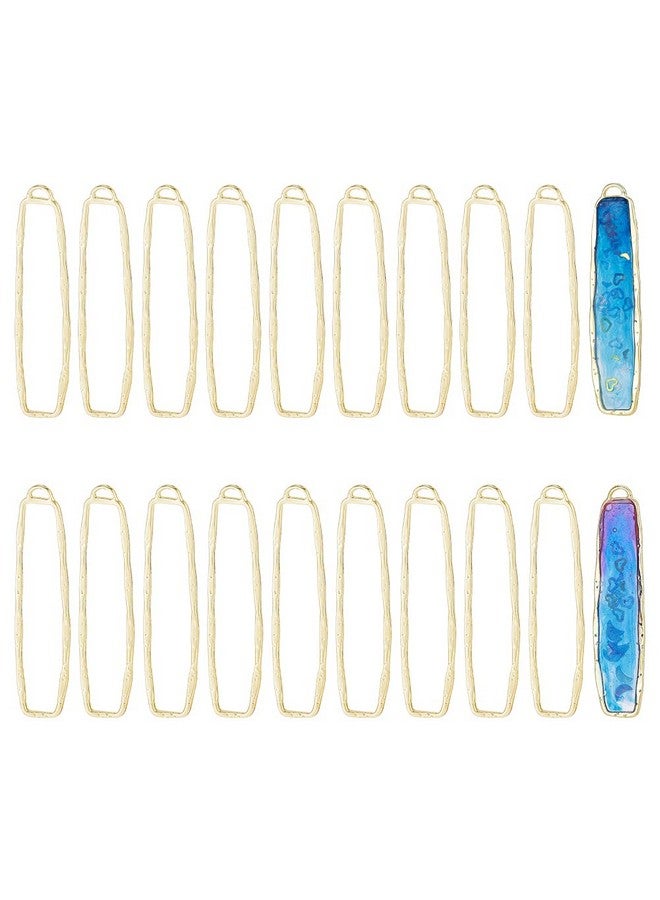 CHGCRAFT 20Pcs Alloy Open Back Bezel Pendants Golden Hollow Pendants Epoxy Resin Pressed Flower Frame Charms for DIY UV Resin, Rectangle, 60.5x14x1.5mm - Image 1