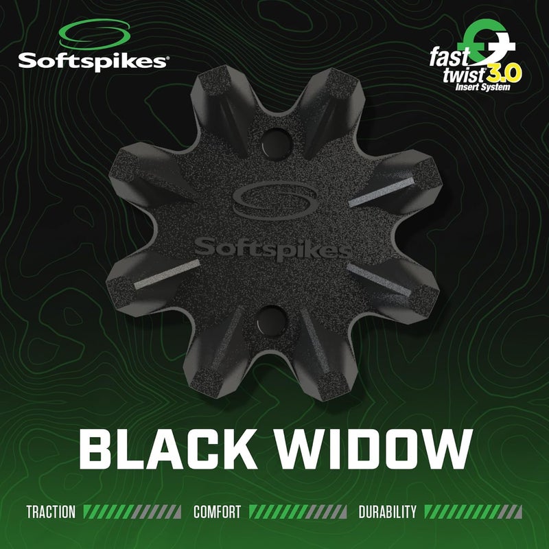 SOFTSPIKES Black Widow Golf Cleat - Fast Twist 3.0, Black, Resealable Bag of 18 Cleats - Image 3