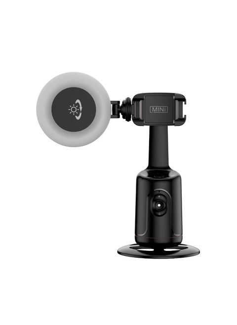 Intelligent AI Face Recognition Mobile Phone PTZ TikTok Live Streaming Camera Panoramic Tracking 360 ° Shooting Bracket-Color:P01pro Black Tremolo Remote Control D07 Single Headlight