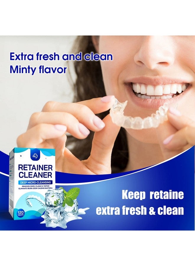 YKL Retainer & Denture Cleaner Tablets - 4 Months Supply (120 pcs) Dental Retainers for Aligner - Mouth & Night Guards - False Teeth Whitening - Removes Odor & Plaque (120 Pcs) - Image 3