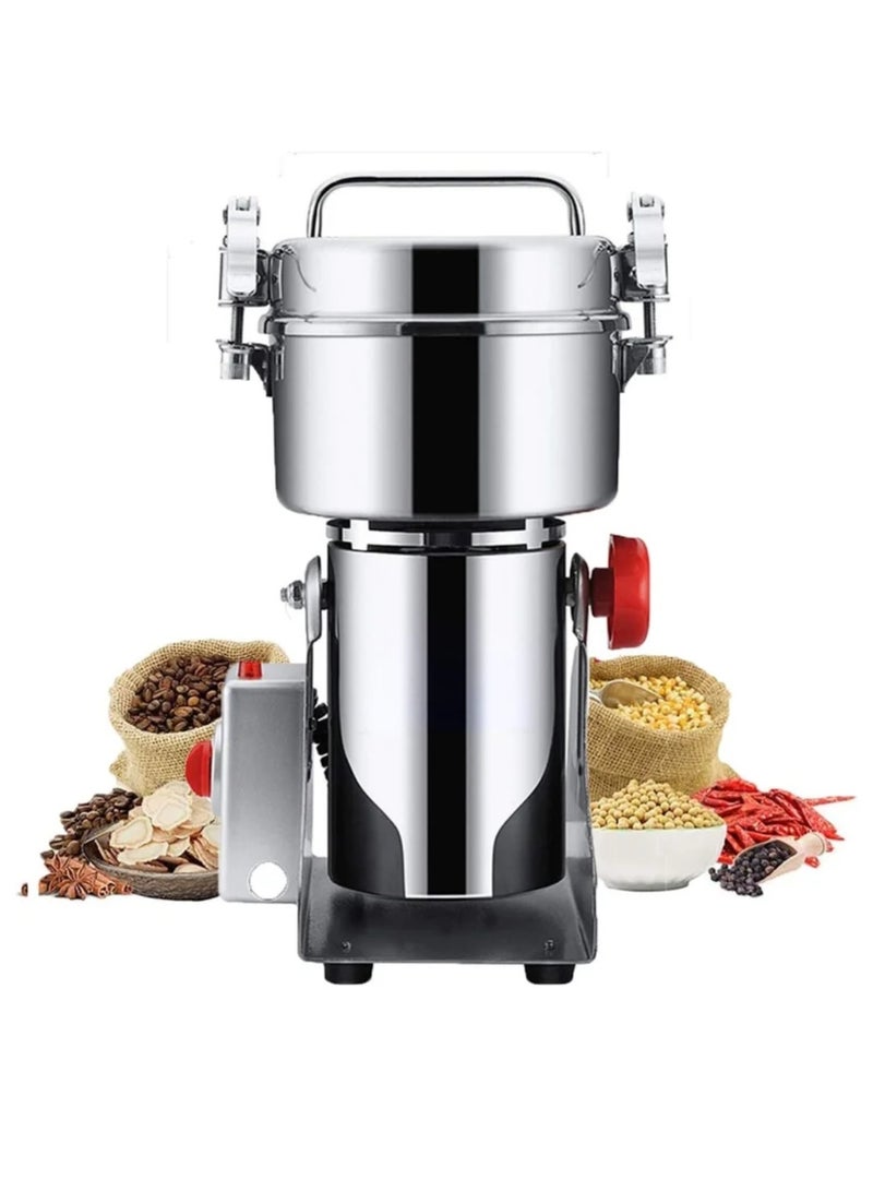 Dinex Electric spice and food grinder, stainless steel, 800g capacity, 3000W power, high-speed silver grinder with stainless steel blades - Image 2
