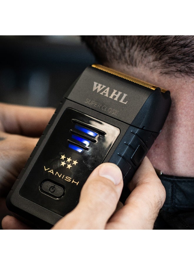 Wahl Professional 5 Star Vanish Shaver | Cord-Cordless |2 Independent Cutting Bars | Gold Foil | 3 Pin - GCC - Image 5