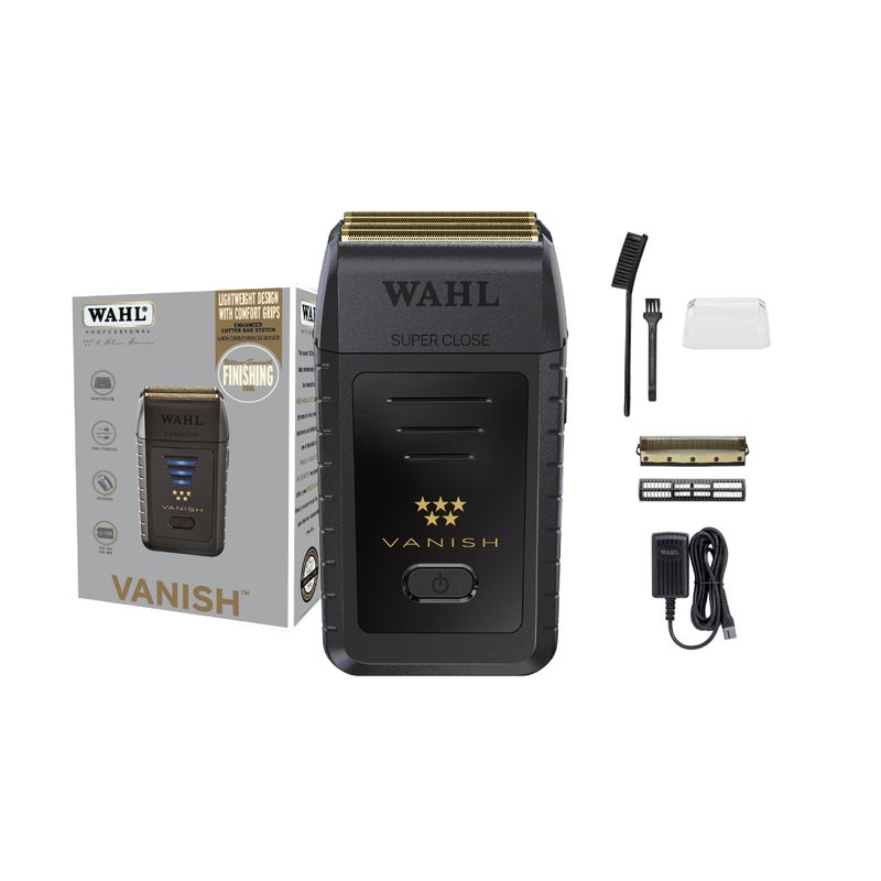 Wahl Professional 5 Star Vanish Shaver | Cord-Cordless |2 Independent Cutting Bars | Gold Foil | 3 Pin - GCC - Image 1