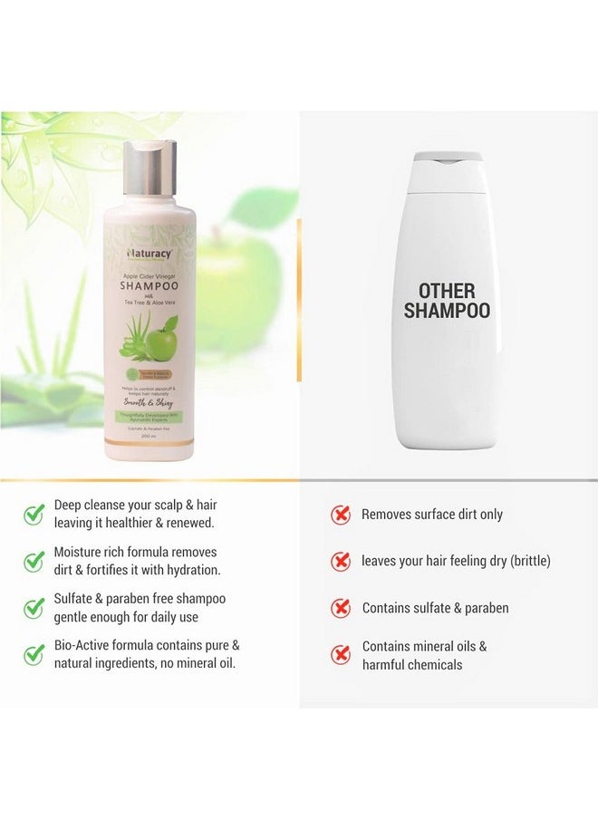 Naturacy Apple Cider Vinegar Shampoo For Dull & Damaged Hair (200Ml)  - Image 5