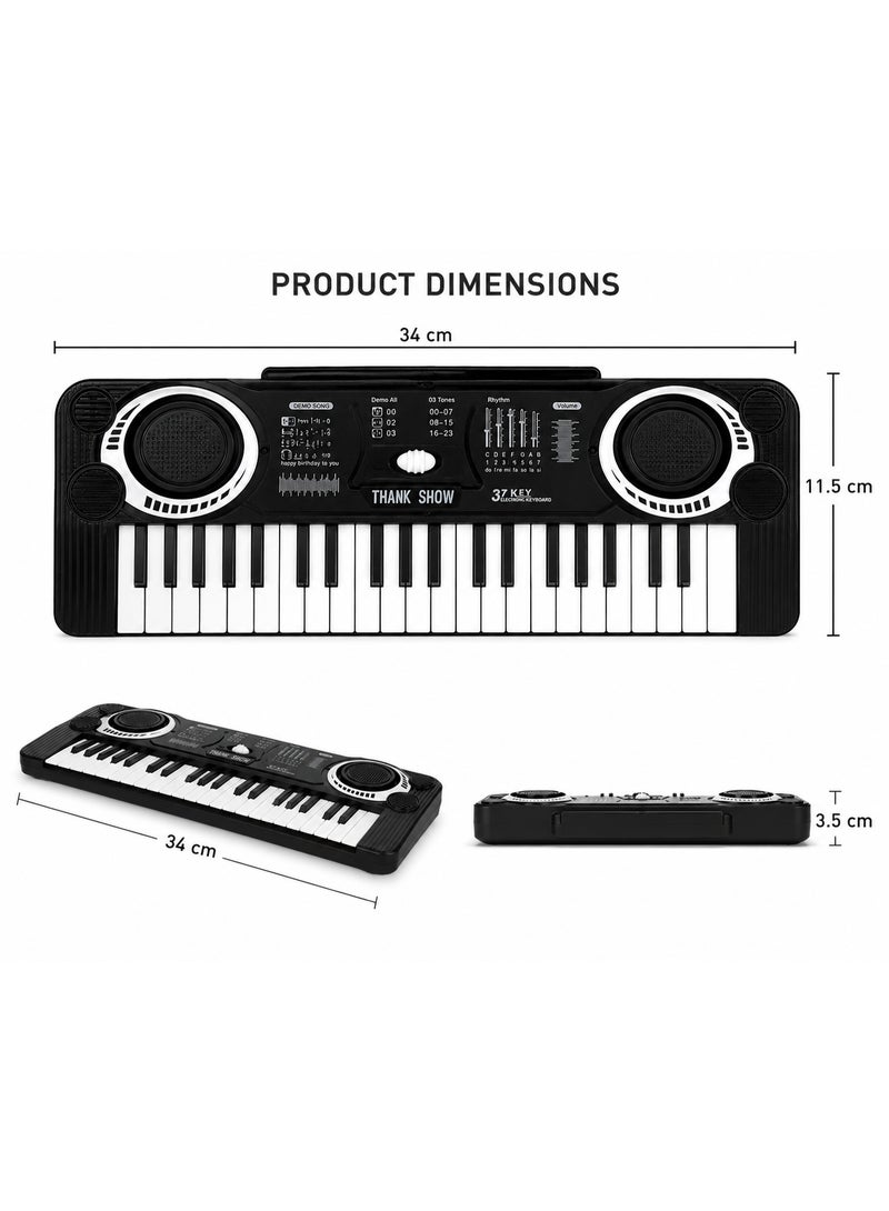 37-Key Kids Electronic Piano Keyboard With Built-In Speakers, Portable Musical Organ With Multiple Rhythms & Tones, Educational Music Learning Toy For Beginners Ages 3+ - Image 5