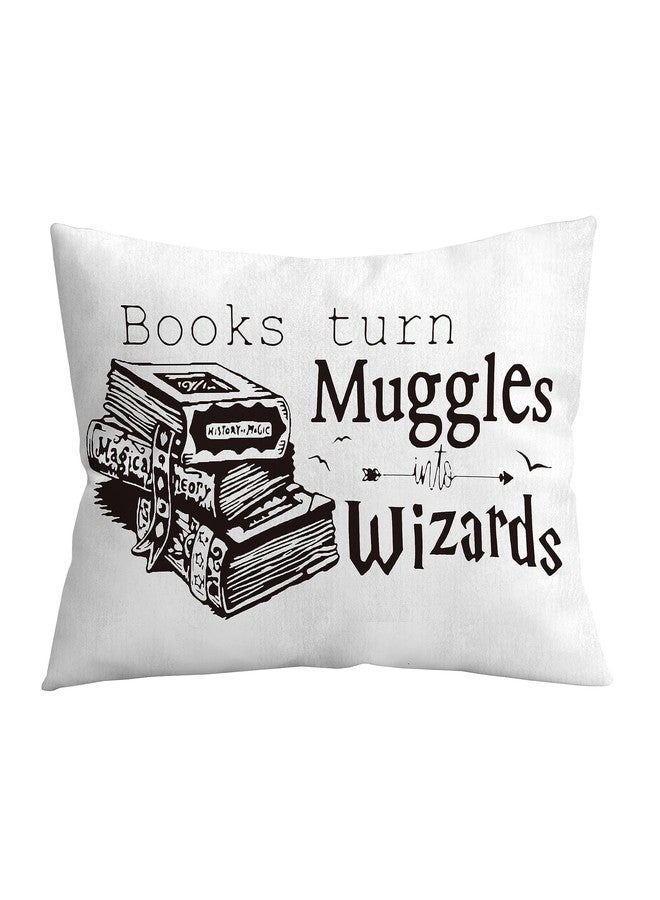 Giosve Books Turn Into Wizards Throw Pillow Case, Gift for Book Lover, Book Club Gift, College Dormitory Decor, Bedroom Reading Book Club Decor, 18 x 18 Inch Cushion Cover for Sofa Couch Bed (12x20) - Image 1