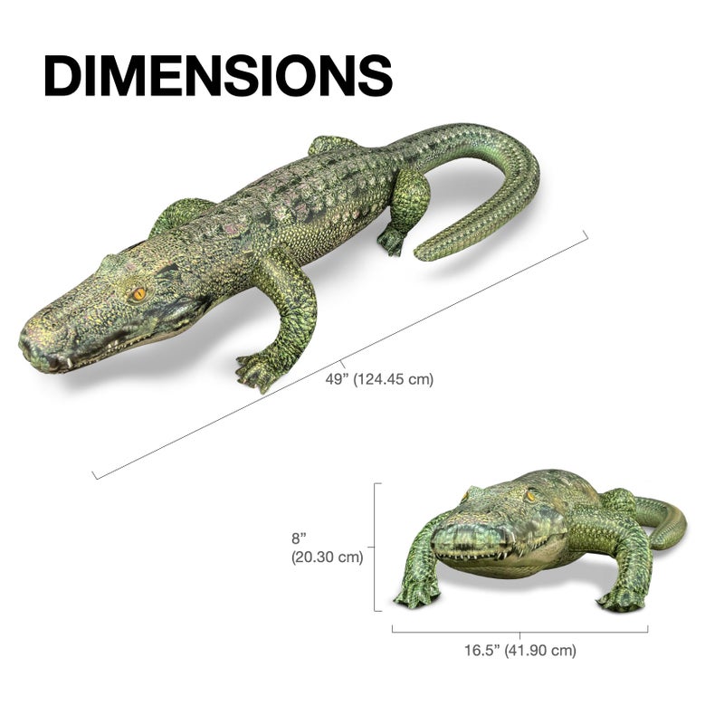 Jet Creations 49â€ Long Inflatable Alligator Toy, Green, Realistic Africa Animal Design, Garden Decor, Photo Wildlife Safari Theme Decoration, Bird Deterrent, Thanksgiving Christmas Winter1 pc - Image 2