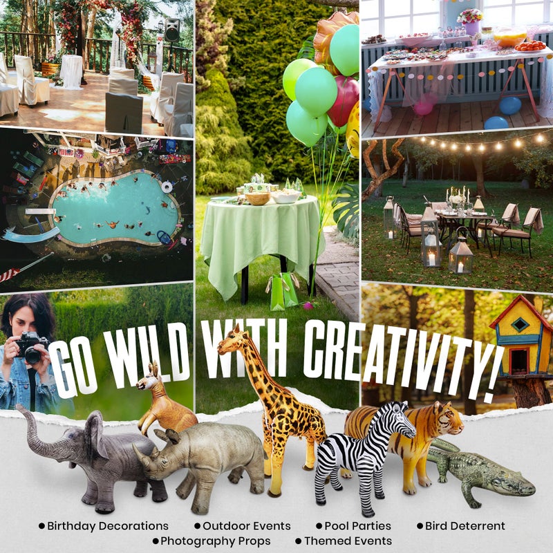 Jet Creations 49â€ Long Inflatable Alligator Toy, Green, Realistic Africa Animal Design, Garden Decor, Photo Wildlife Safari Theme Decoration, Bird Deterrent, Thanksgiving Christmas Winter1 pc - Image 4