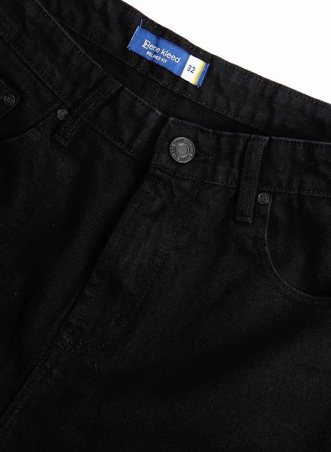 ستايلي Men Black Relaxed Fit Denim Shorts By Bene Kleed
