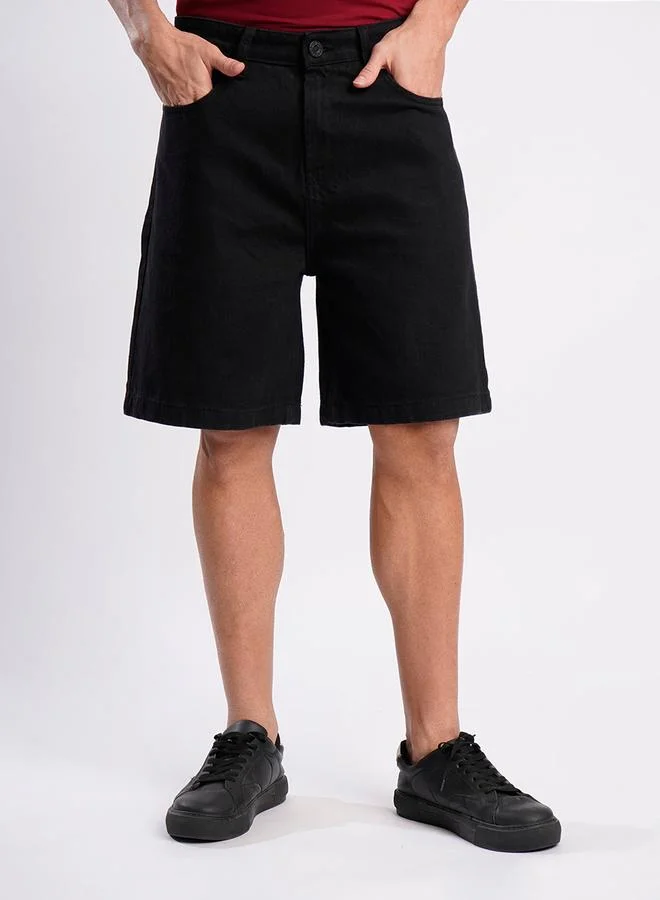 ستايلي Men Black Relaxed Fit Denim Shorts By Bene Kleed