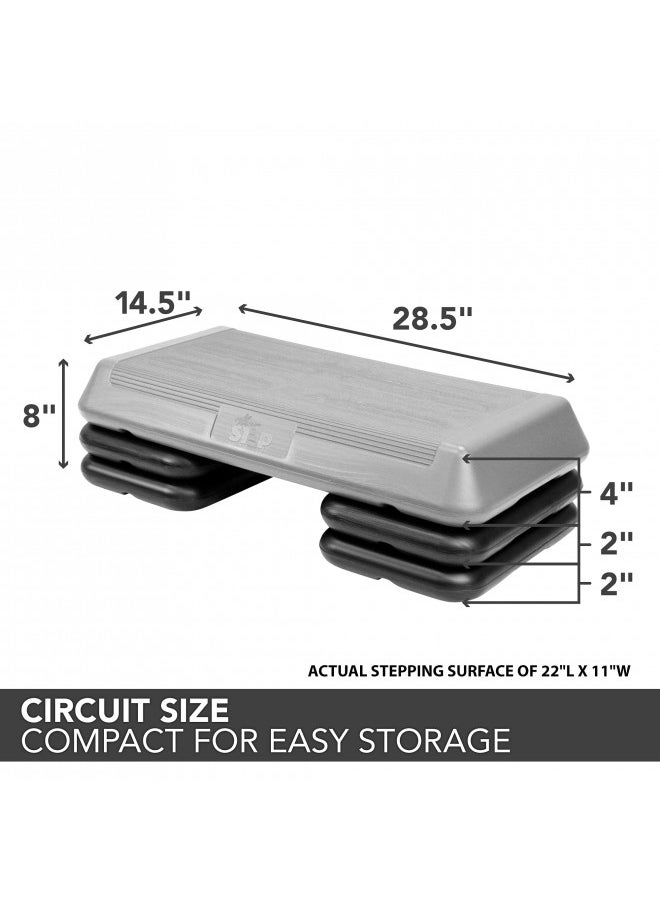 The Step - The Step (Made in USA) Original Aerobic Platform Circuit Size Grey Aerobic Platform and Original Black Risers - Image 1