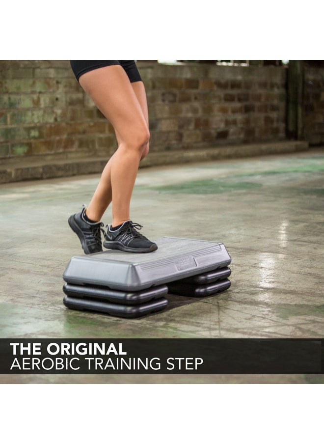 The Step - The Step (Made in USA) Original Aerobic Platform Circuit Size Grey Aerobic Platform and Original Black Risers - Image 1