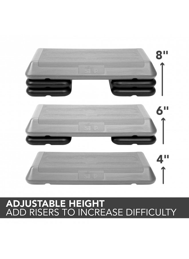 The Step - The Step (Made in USA) Original Aerobic Platform Circuit Size Grey Aerobic Platform and Original Black Risers - Image 1