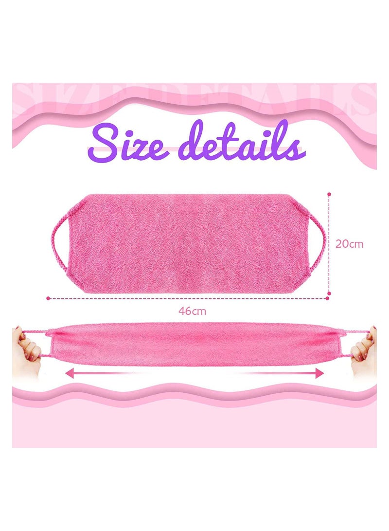 2 Pack Back Scrubber for Shower Exfoliating Washcloth Cloth Body Extended Length Towel Nylon Stretchable Pull Strap Wash Bath Scrub  - Image 2