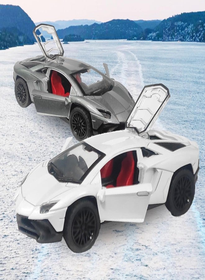 VGRASSP Alloy Metal Body Pull Back Action Mini Die Cast Car Toy for Kids - Rubber Tyres, Realistic Design Openable Doors and Boot Off-Road Scale Model Vehicle - Color As Per Stock (Style 2) - Image 2