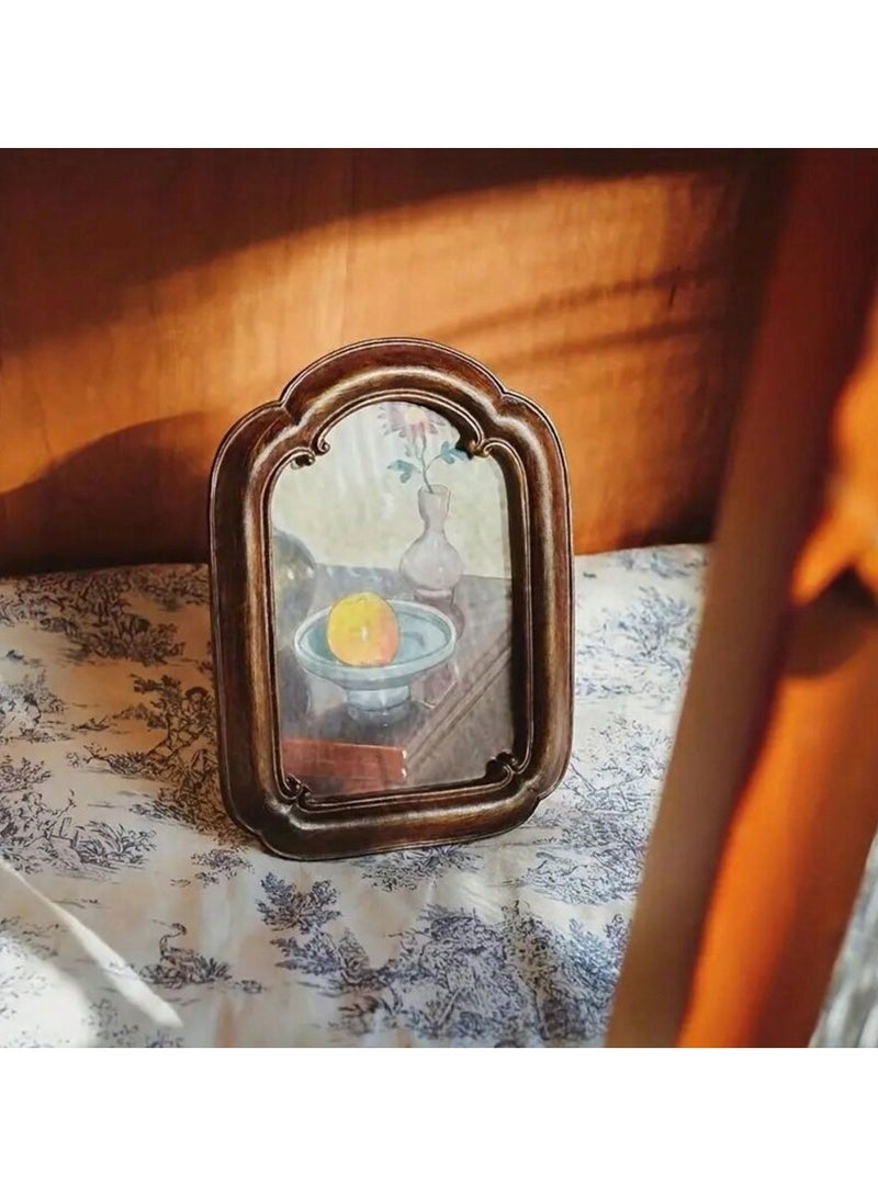 2pc Dark Brown Vintage Classic Photo Frame, Home Decor Wall Decor Table Decor, For Mother's Day Party Spring Graduation School Season Decor - Image 3