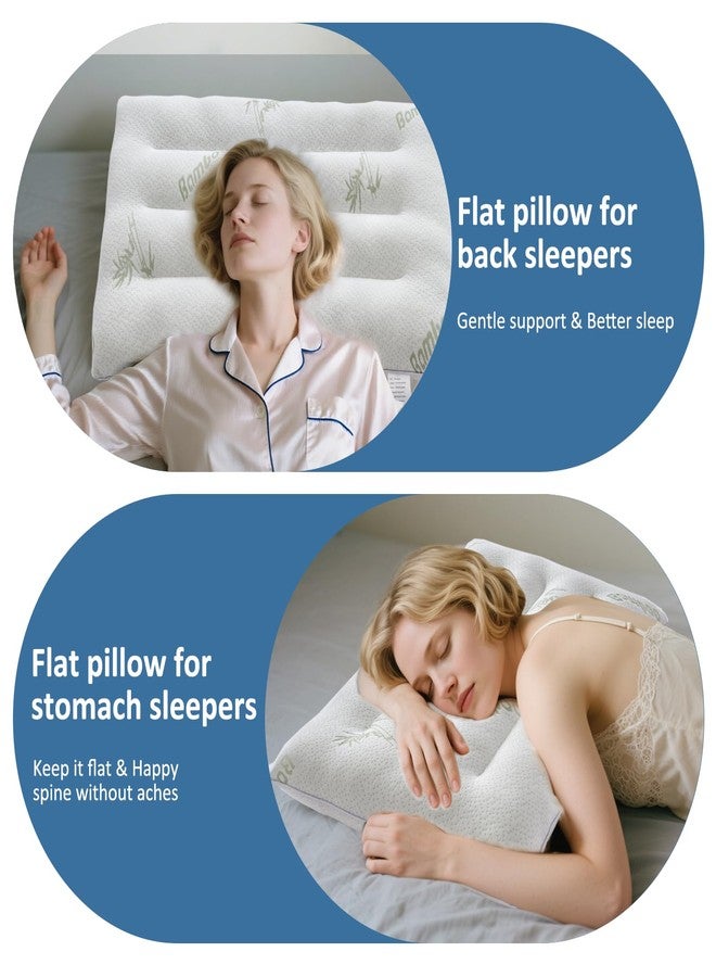 SWTMERRY Ultra Thin Pillows for Sleeping, Flat Pillows for Stomach & Side Sleepers, Rayon Derived from Bamboo, 7D High Support 2.5 inch Height Slim Bed Pillow - Image 3
