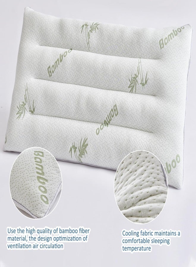 SWTMERRY Ultra Thin Pillows for Sleeping, Flat Pillows for Stomach & Side Sleepers, Rayon Derived from Bamboo, 7D High Support 2.5 inch Height Slim Bed Pillow - Image 4