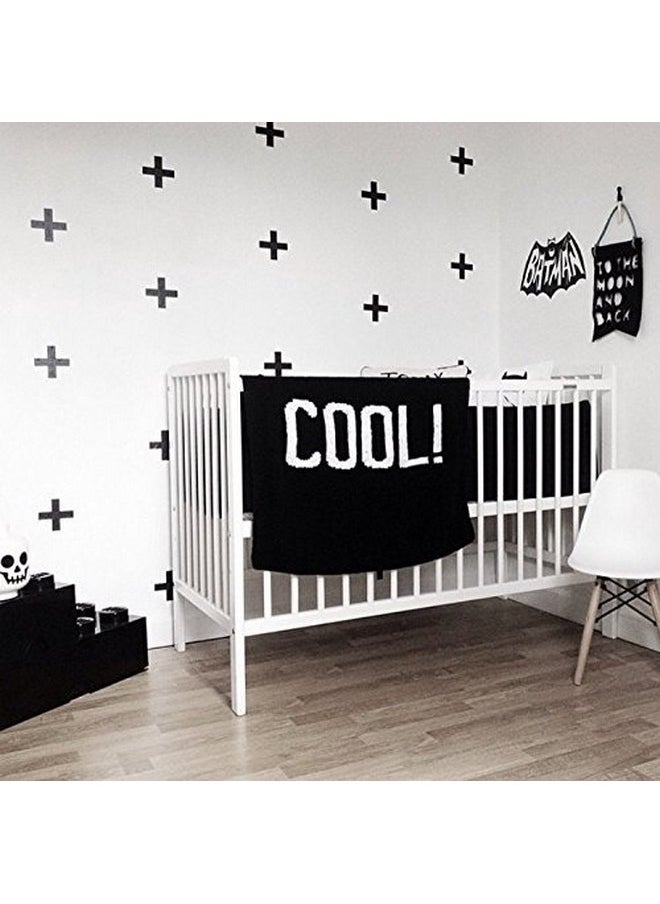 YOYOYU ART HOME DECOR - 72pcs /Pack Swiss Cross Wall Decal - Home Decor Wall Sticker-Plus Sign Cross Stickers for Kids Nursery Bedroom YYU-13(Black 6.5cm) - Image 1