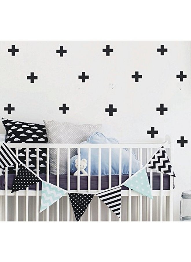 YOYOYU ART HOME DECOR - 72pcs /Pack Swiss Cross Wall Decal - Home Decor Wall Sticker-Plus Sign Cross Stickers for Kids Nursery Bedroom YYU-13(Black 6.5cm) - Image 1