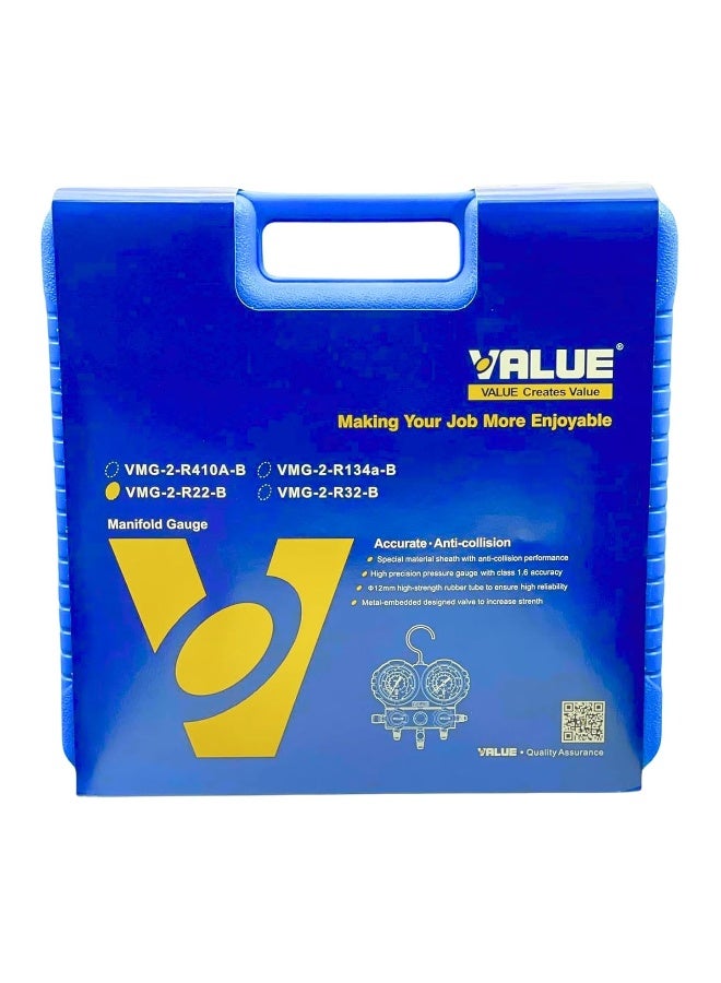 Double Gauge Manifold Gauge Set with Hoses Value for R-22  R134  R-404 - Image 2