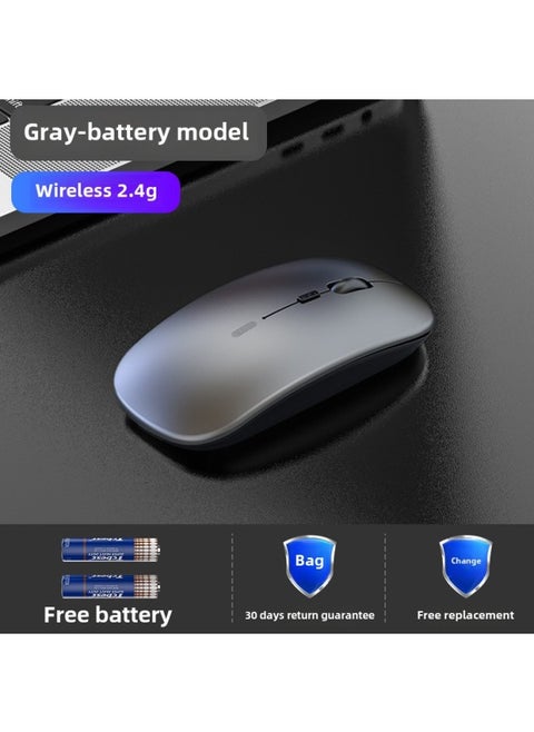 Wireless Bluetooth Mouse Silent Charging Notebook Desktop Computer Office Unlimited Suitable For Lenovo Dell Asus-Specifications:Gray/wireless Version [battery Version + Powerful Battery Life]