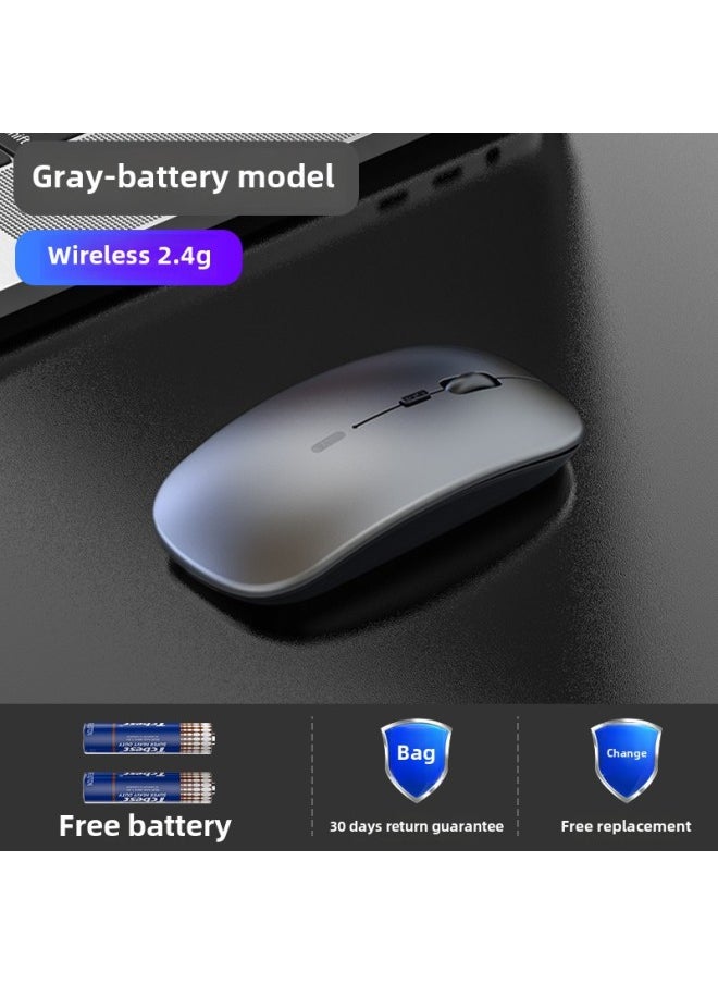 Generic - Wireless Bluetooth Mouse Silent Charging Notebook Desktop Computer Office Unlimited Suitable For Lenovo Dell Asus-Specifications:Gray/wireless Version [battery Version + Powerful Battery Life] - Image 1