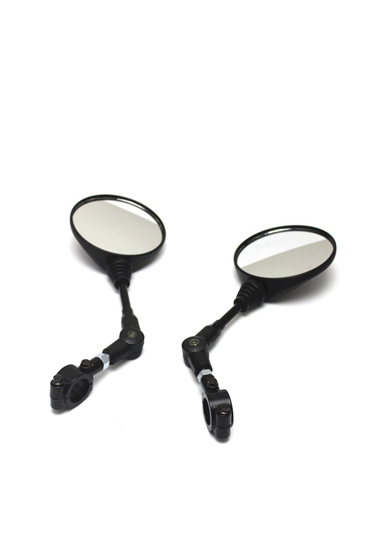 SYOSI Universal Motorcycle Scooter Aluminum Alloy Handlebar Collapsible Round Shape Rearview Side Mirror Base Modified Accessories for Street Cars Universal Scooters 1 Pair  - Image 3