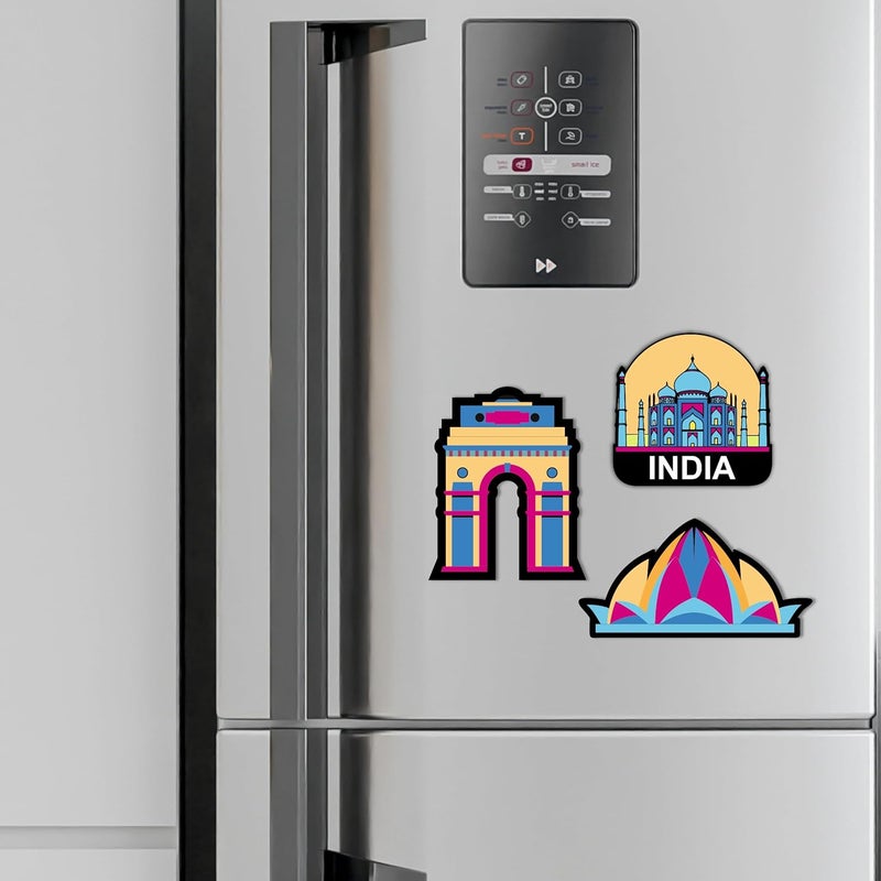 Giftplease Beautiful Taj Fridge Magnets- Set of 3 | Travel Souvenir | Refrigerator Magnet | Gifts | Decorative Items for Kitchen Fridge Magnets Set | Multicolor (FM_33) - Image 4