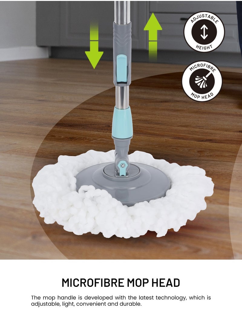 DELCASA Delcasa Pedal Spin easy Mop with Microfiber Mop Head 17ltr DC3601  - Image 3