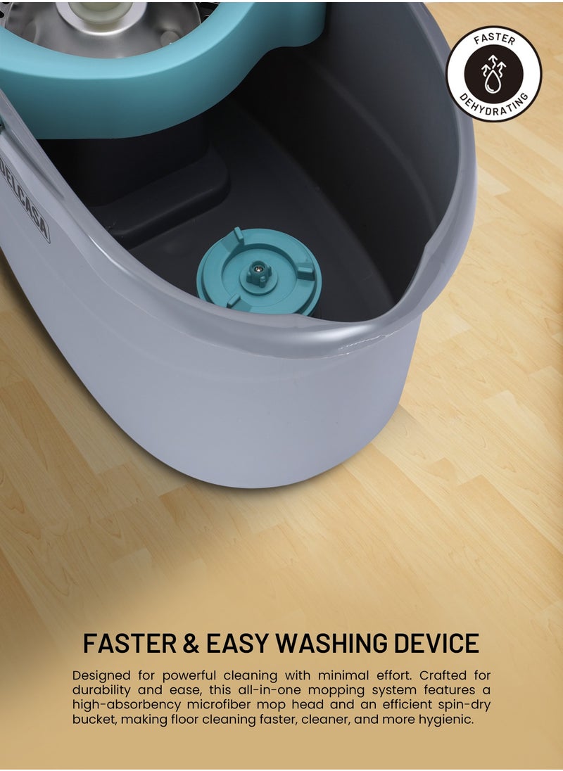 DELCASA Delcasa Pedal Spin easy Mop with Microfiber Mop Head 17ltr DC3601  - Image 4