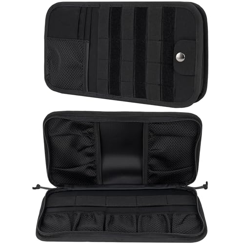 TACNEX Tactical Visor Organizer MOLLE Panel with Zipper Storage Pouch & Sunglasses Holder Car Essentials EDC Gear Tool Pack Vehicle Accessories for Truck Pickup Van SUV ORV (Sun Visor Organizer) - Image 1