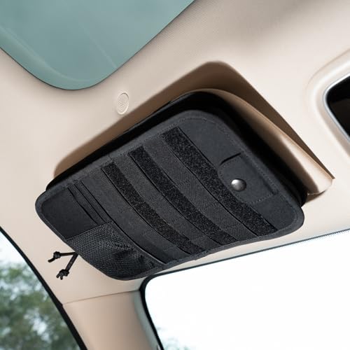 TACNEX Tactical Visor Organizer MOLLE Panel with Zipper Storage Pouch & Sunglasses Holder Car Essentials EDC Gear Tool Pack Vehicle Accessories for Truck Pickup Van SUV ORV (Sun Visor Organizer) - Image 3