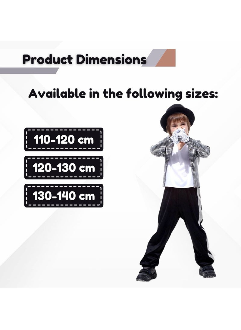 Home Smart Home Smart Dancer Costume for Kids, Dancer Costume with complete cosplay Accessories (110-120cm) Black  - Image 2