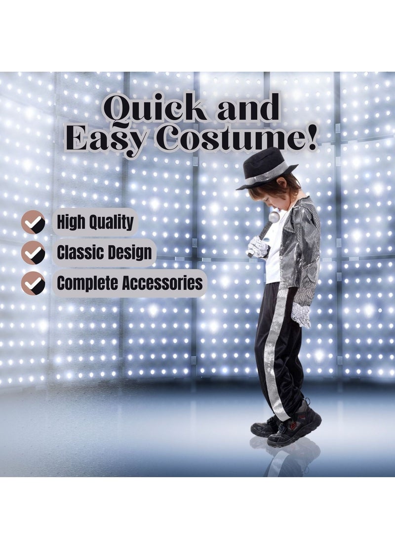 Home Smart Home Smart Dancer Costume for Kids, Dancer Costume with complete cosplay Accessories (110-120cm) Black  - Image 4