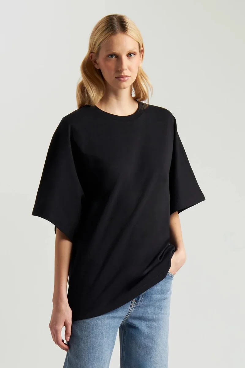 Ag Jeans Effortless Oversized Dark Cotton T-Shirt