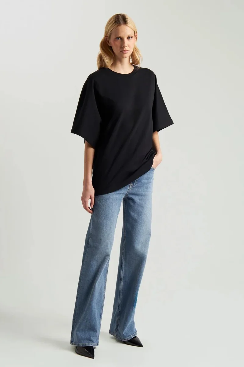 Ag Jeans Effortless Oversized Dark Cotton T-Shirt