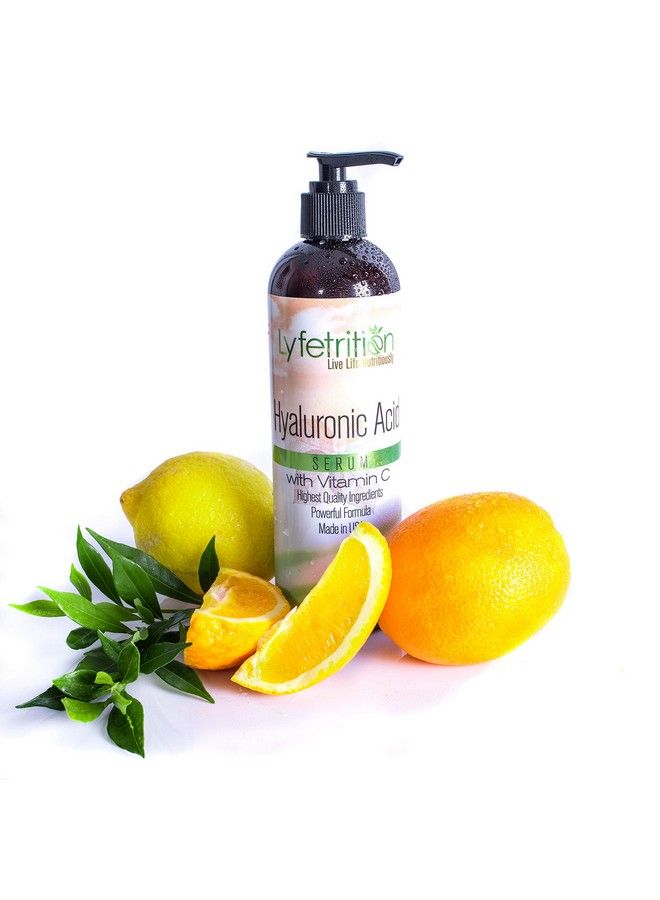 Hyaluronic Acid Serum For Skin Moisturizing And Hydrating Serum For All Types Of Skin 100% Natural Face Serum With Vitamin C & Aloe Vera (12 Fl Oz) Clear Serum (Lyfe7581)