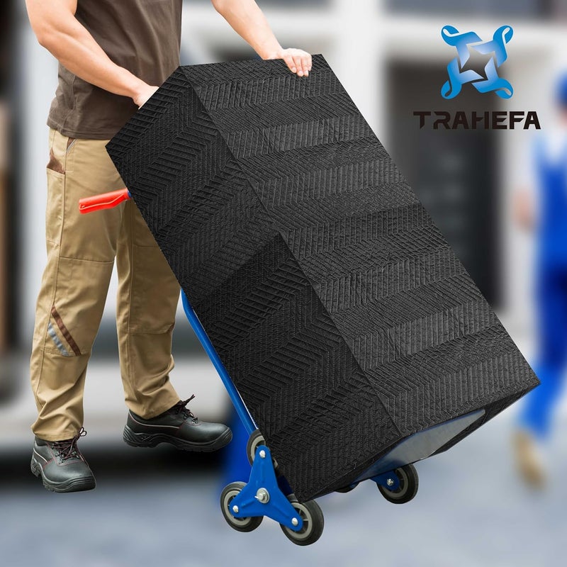 Trahefa Moving Blanket 80 x 72 inches, Quilted Moving Blankets Heavy Duty Moving Padded Blanket Furniture Blankets for Moving (1, Black) - Image 3