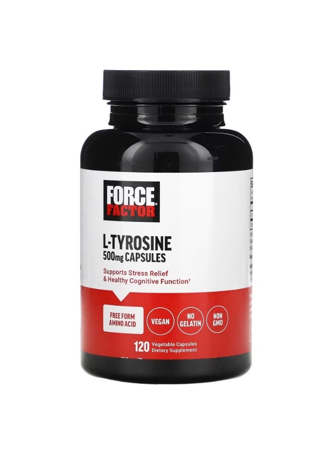 Force Factor L-Tyrosine, 500 mg, 120 Vegetable Capsules - Image 1