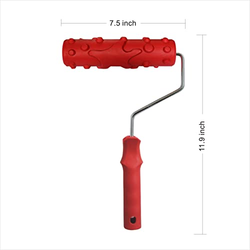 Nichiyo 7'' Texture Roller DIY Decorative Art Pattern Paint Roller Rubber Roller for Walls, Furnitures and Floors Decoration(EG208T) - Image 3