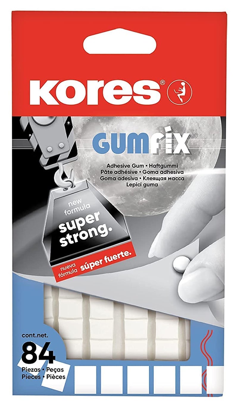 Kores Gumfix White Tack Sticky Reusable and Removable Adhesive Gum Glue Dots Stationery Supplies School Supplies Office Stationery Pack of 84 Tacks x 50g - Image 2