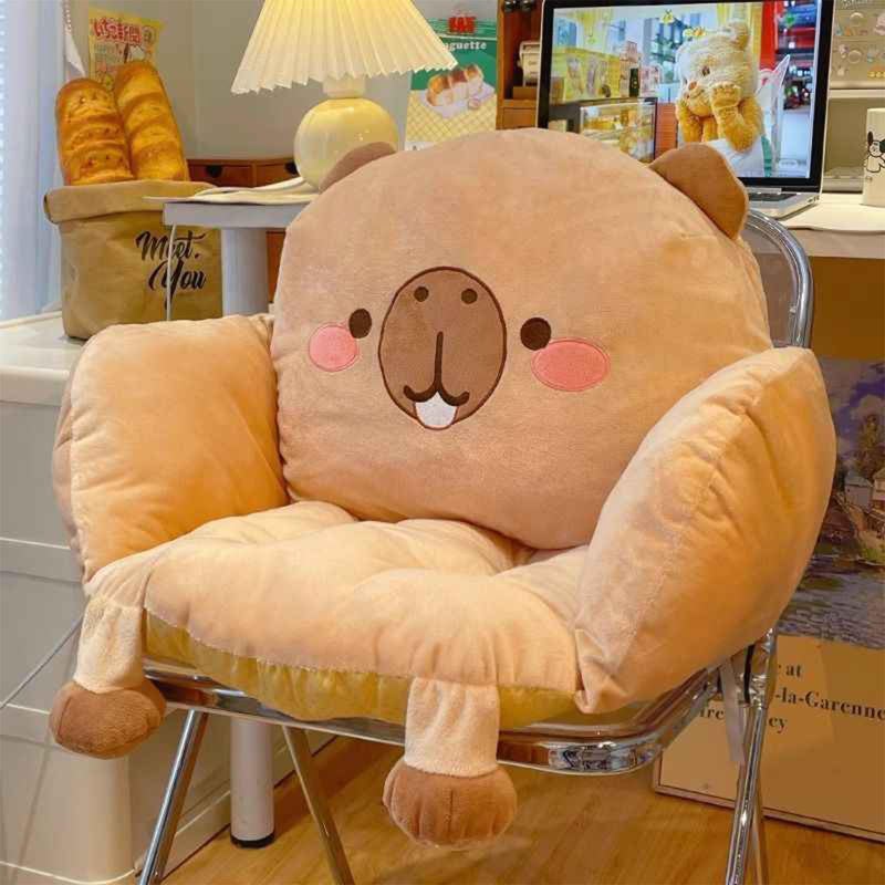 Ditucu Capybara Seat Cushion Kawaii Chair Cushions 177 x 157 inch Cute Stuff Comfy Lazy Sofa Floor Pillow for Gaming Chairs Room Decor Brown - Image 2