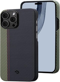 PiBlue iPhone 14 Pro Carbon Case Unique Design Mixed Amazing Color Blue  - Image 1