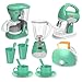 Yalujumb Play Kitchen Toys Pretend Play Kitchen Appliances Toy Set with Coffee Maker Mixer Toaster with Realistic Lights Sounds Birthday Gift for Kids Ages 35 46 68 Green - Image 2