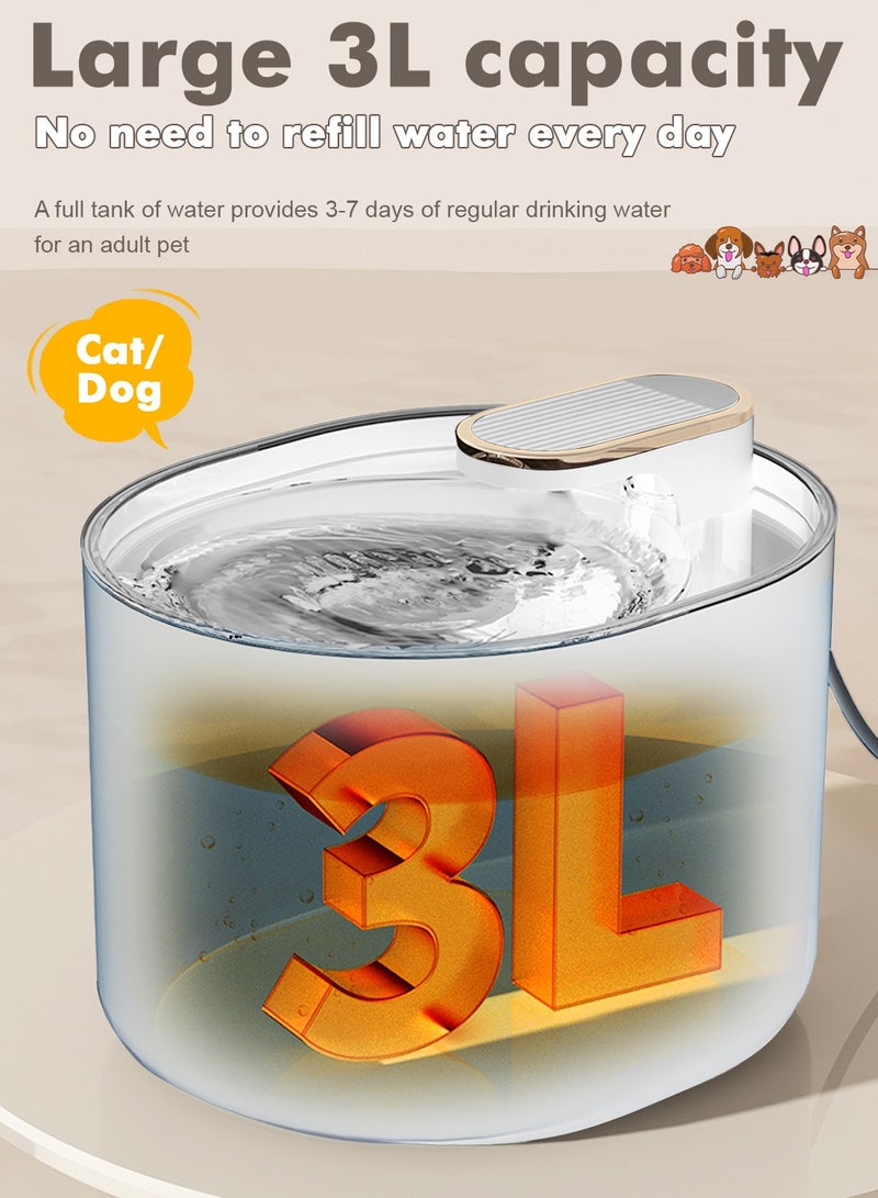 كيدل 3L القدرة الكبيرة Cat نافورة المياه الحيوانات الأليفة ذكية موزع المياه خزان المياه الصامت الدورة التلقائية للقطط والكلاب - Image 3