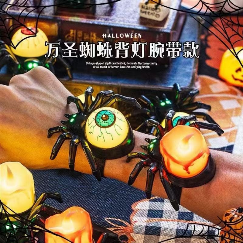 لعبة سوار عنكبوت الهالوين المضيء بعيون LED لتزيين الحفلات - Image 2