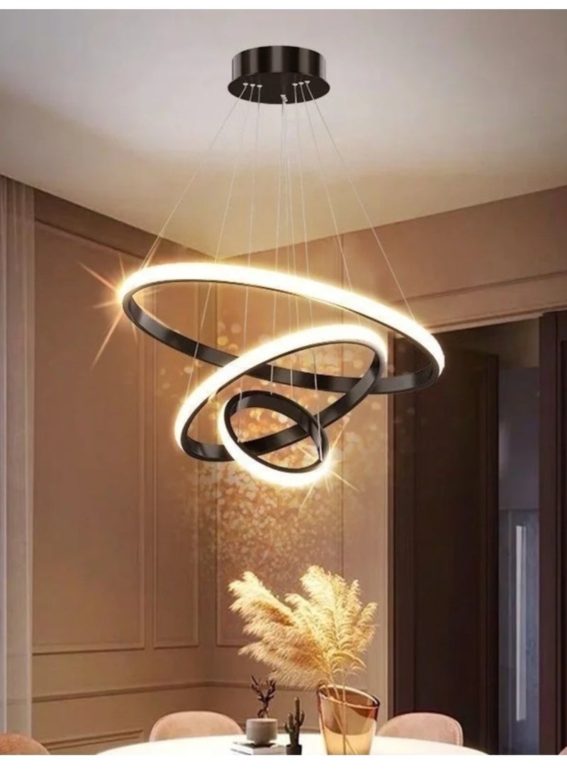MODERN PENDANT LAMPS LED RINGS CIRCLE CEILING HANGING DECORATION CHANDELIERS - Image 1