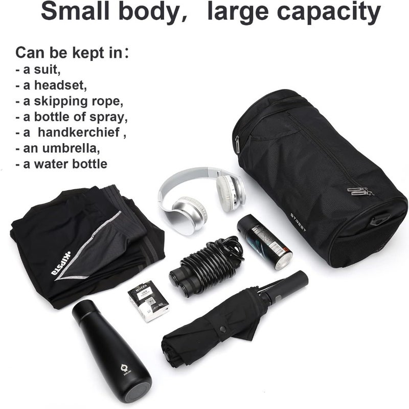 Sports Gym Bag for Workout: Lightweight Duffel in Black, Water-Resistant Nylon with Spacious Compartments and Ergonomic Carry Handles - Image 5