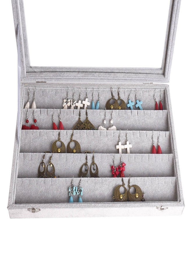 AUTOARK Ice Velvet Clear Lid 55 Pairs Earring Tray Showcase Display Organizer,AJ-024 - Image 5